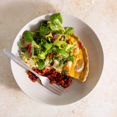 Shamembert Tofu Quiche