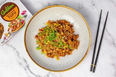 Chinese style air-fried tofu and rice