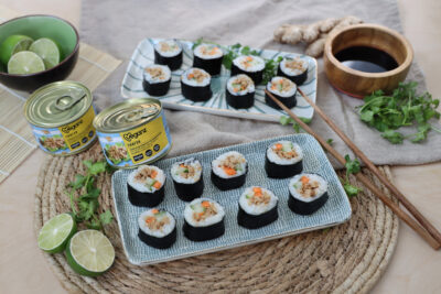 Sushi mit veganem Thunfisch