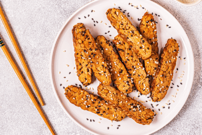 gebackener Tempeh mit Sesam