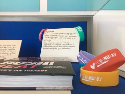 Veganuary wristbands on display at Suffolk's Food Museum