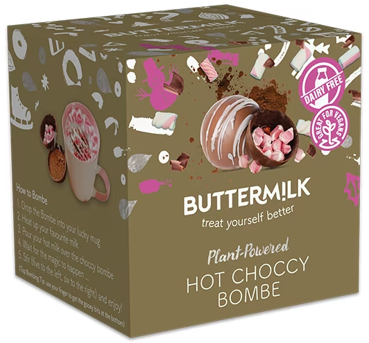 Butterm!lk hot choccy bombe