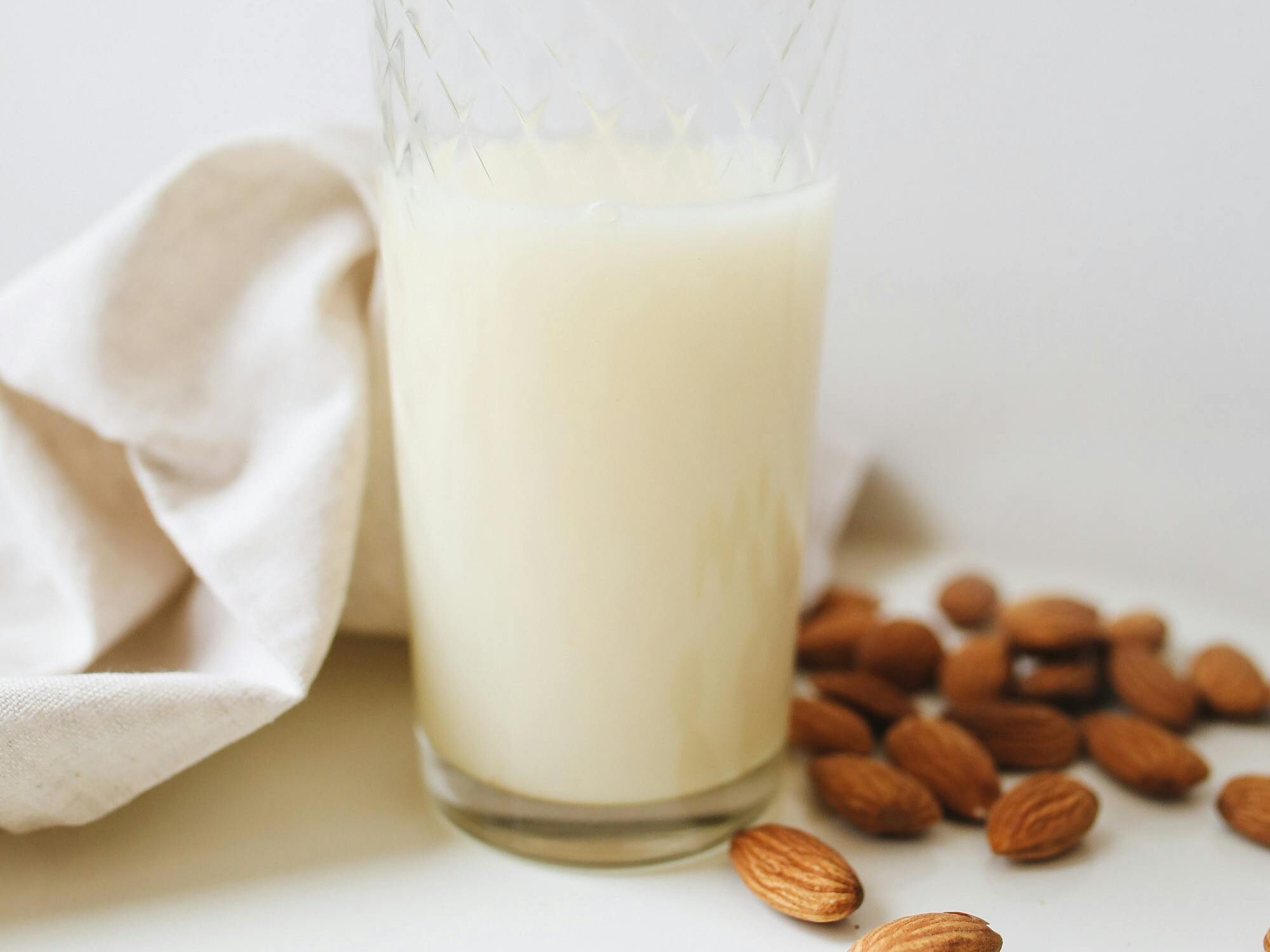 glass of almond milk