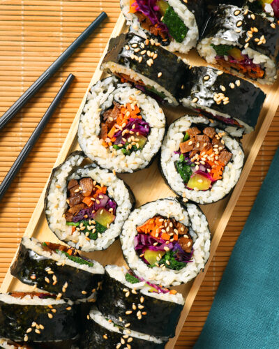 sushi roll on a plate